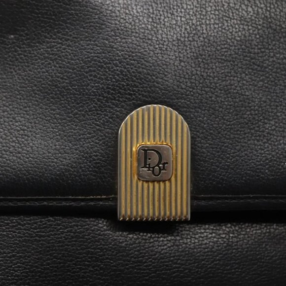 Christian Dior Shoulder Bag Leather Black Gold Auth BA5714 - Picture 9 of 16